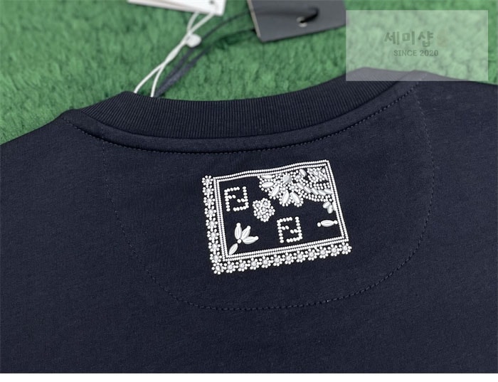 Fendi 펜디 반다나 코랄 FF 코튼 반팔 티셔츠 블랙 의류 11번 이미지