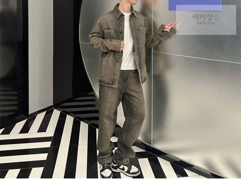 Fendi 펜디 스트랩 오버다이드 스트레이트 데님 진 의류 18번 이미지