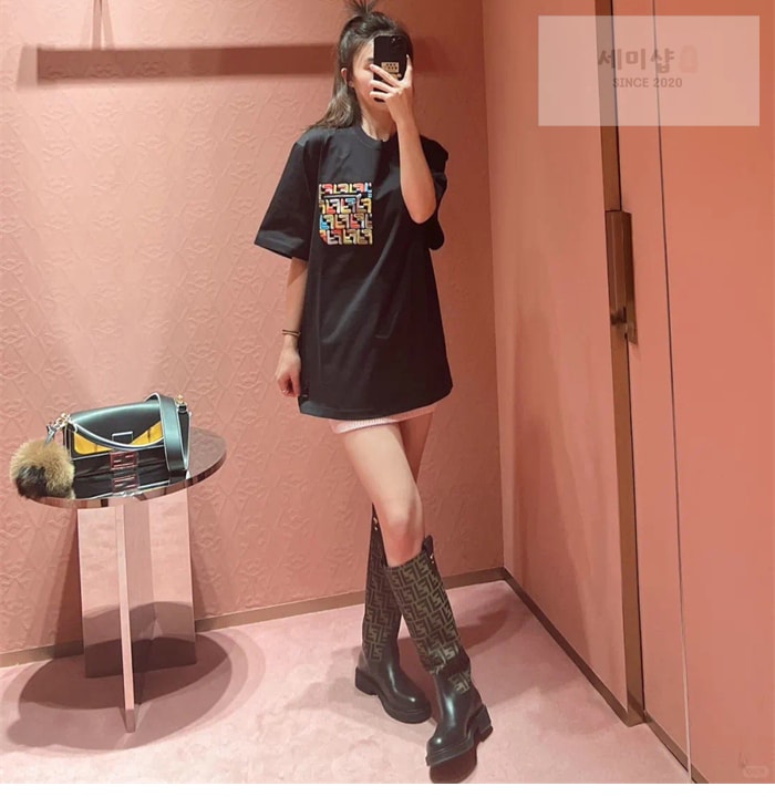Fendi 펜디 컬러블록 FF 크루넥 반팔 티셔츠 의류 14번 이미지