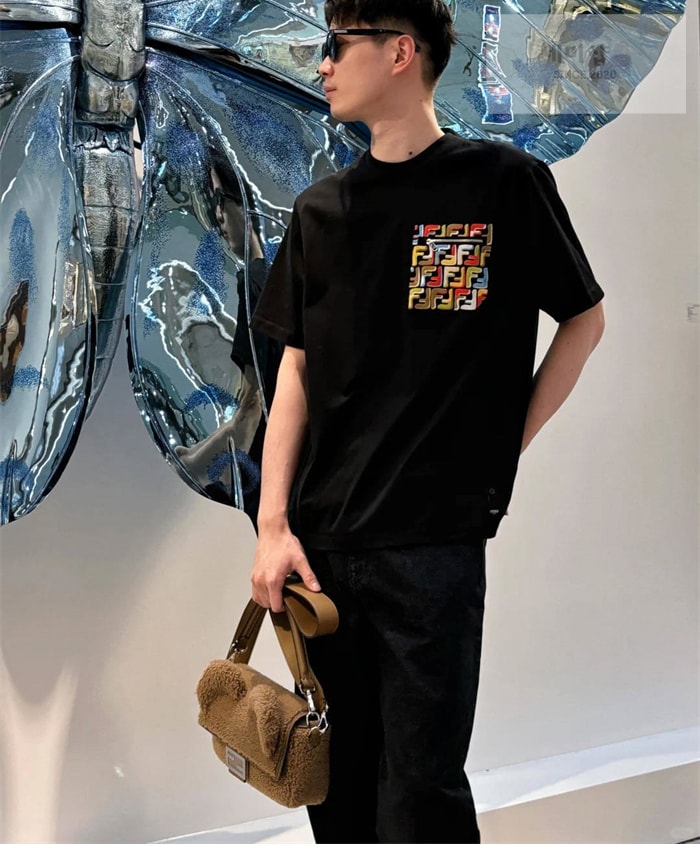 Fendi 펜디 컬러블록 FF 크루넥 반팔 티셔츠 의류 2번 이미지