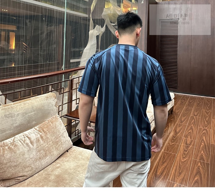 Fendi 펜디 클럽 엠블럼 스트라이프 v넥 반팔 티셔츠 의류 2번 이미지