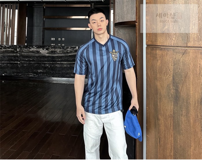 Fendi 펜디 클럽 엠블럼 스트라이프 v넥 반팔 티셔츠 의류 3번 이미지