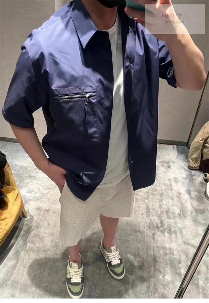 Fendi 펜디 포켓 지퍼 코튼 반팔 셔츠 의류 4번 이미지