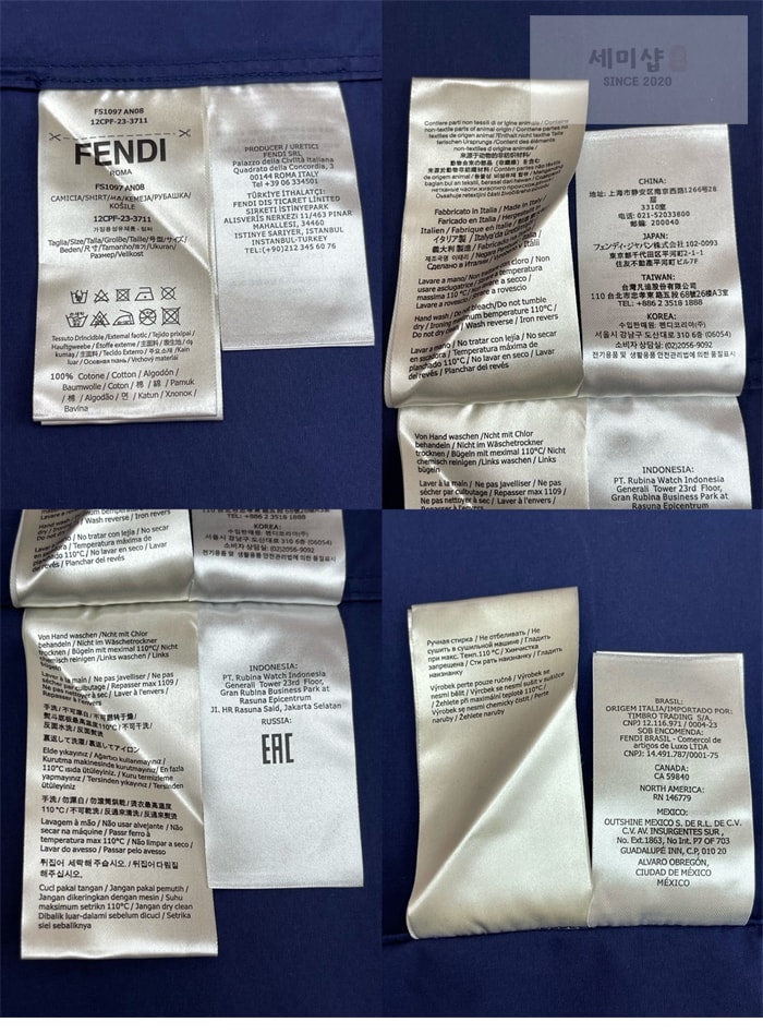 Fendi 펜디 포켓 지퍼 코튼 반팔 셔츠 의류 13번 이미지