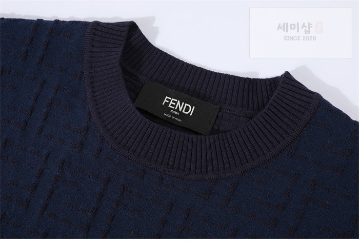 Fendi 펜디 25SS FF 로고 반팔 니트 네이비 의류 7번 이미지