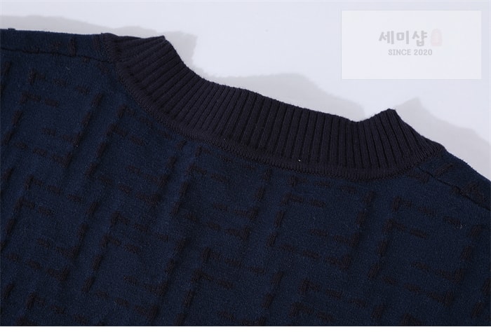 Fendi 펜디 25SS FF 로고 반팔 니트 네이비 의류 8번 이미지
