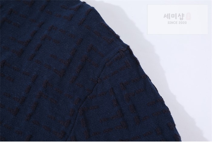 Fendi 펜디 25SS FF 로고 반팔 니트 네이비 의류 9번 이미지