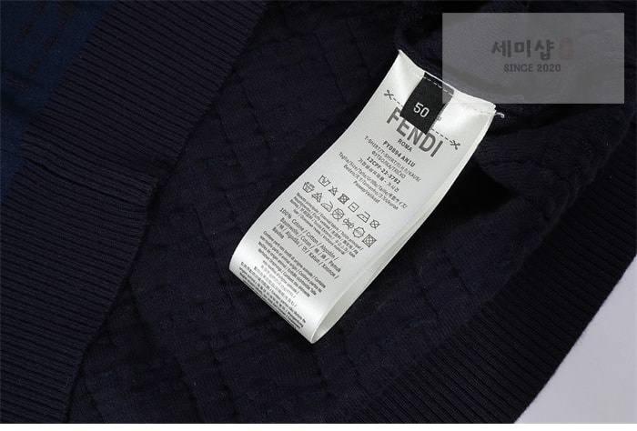 Fendi 펜디 25SS FF 로고 반팔 니트 네이비 의류 12번 이미지