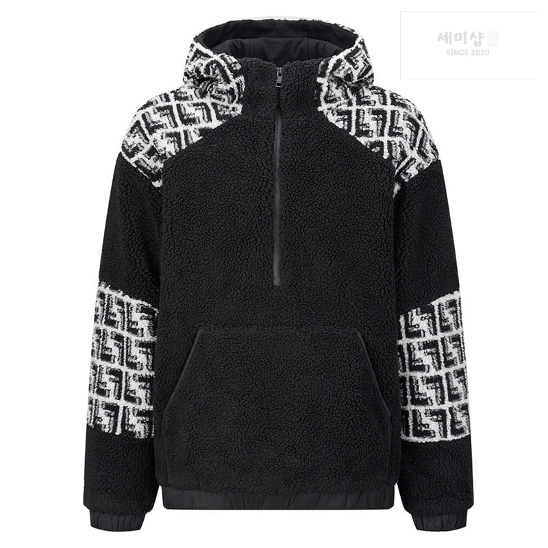 Fendi 펜디 FF로고 배색 하프 집업 후드 후리스 의류 1번 이미지