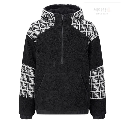 Fendi 펜디 FF로고 배색 하프 집업 후드 후리스 의류 2번 이미지