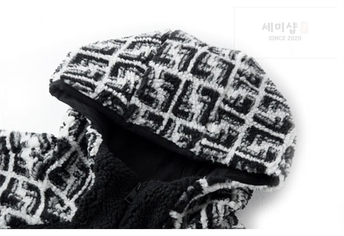 Fendi 펜디 FF로고 배색 하프 집업 후드 후리스 의류 4번 이미지