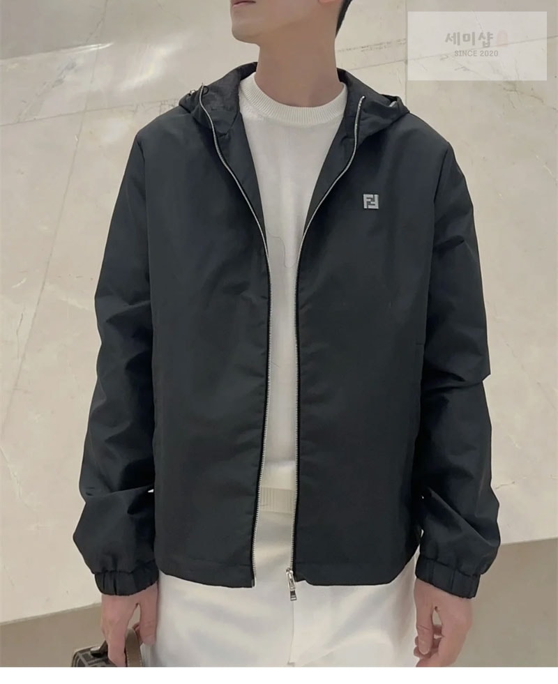 Fendi 펜디 FF 로고 메탈 테크니컬 패브릭 블루종 자켓 의류 3번 이미지