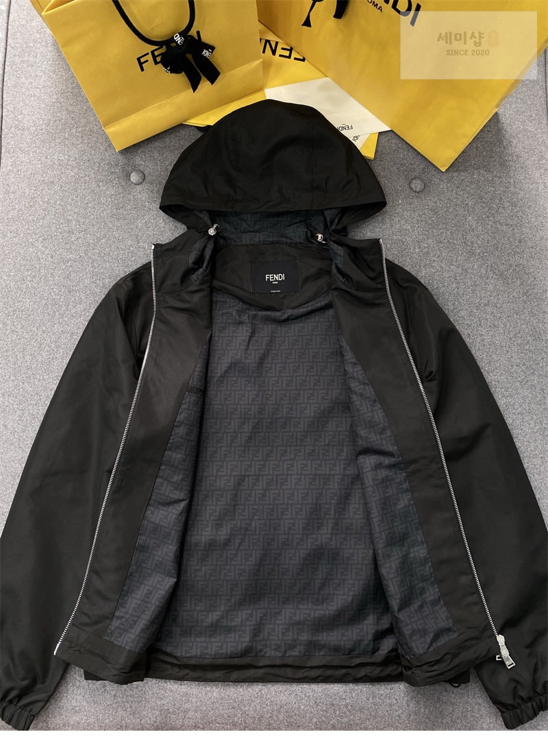 Fendi 펜디 FF 로고 메탈 테크니컬 패브릭 블루종 자켓 의류 5번 이미지