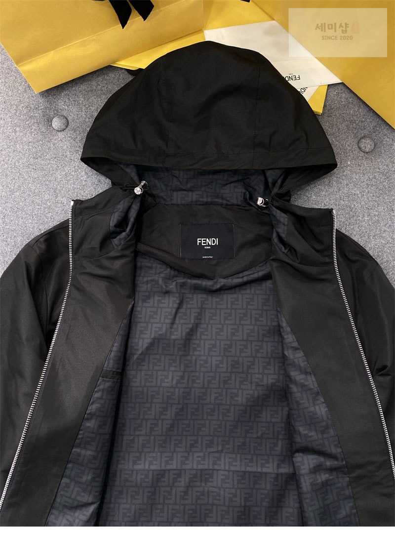 Fendi 펜디 FF 로고 메탈 테크니컬 패브릭 블루종 자켓 의류 20번 이미지