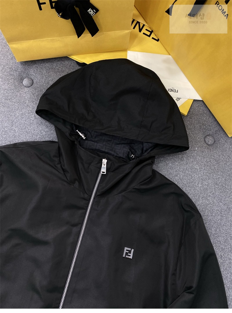 Fendi 펜디 FF 로고 메탈 테크니컬 패브릭 블루종 자켓 의류 13번 이미지