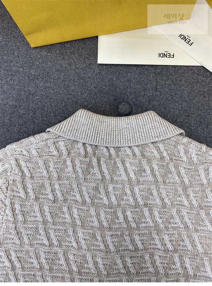 Fendi 펜디 FF 로고 울 반팔 카라 니트 티셔츠/스커트 세트 의류 7번 이미지