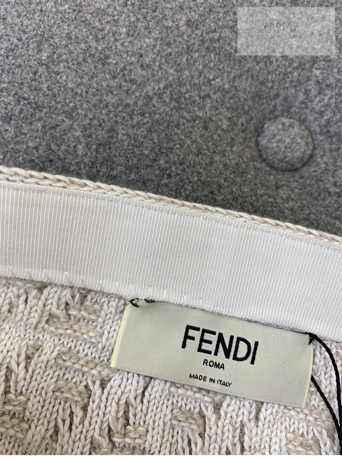 Fendi 펜디 FF 로고 울 반팔 카라 니트 티셔츠/스커트 세트 의류 25번 이미지