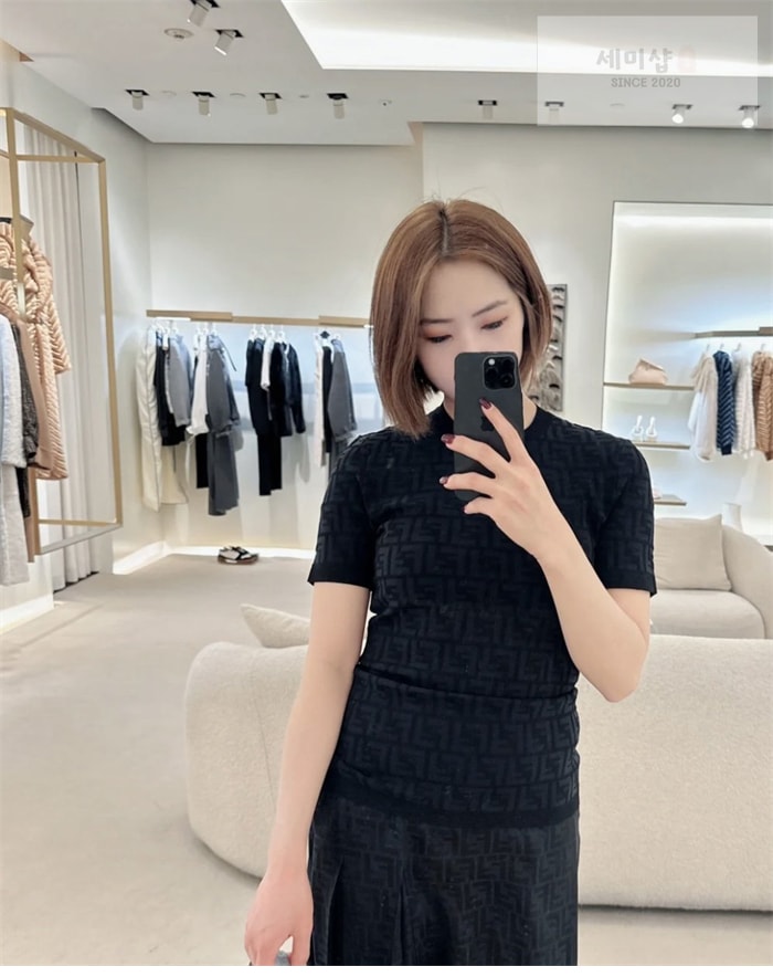 Fendi 펜디 FF 로고 코튼 니트 반팔 의류 3번 이미지