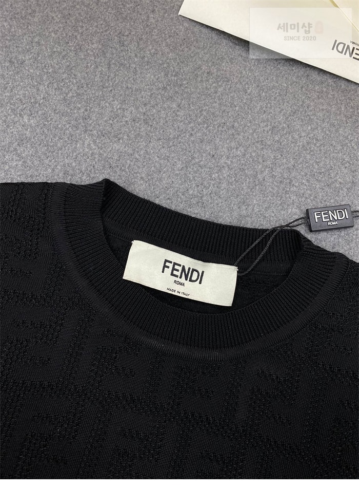 Fendi 펜디 FF 로고 코튼 니트 반팔 의류 10번 이미지