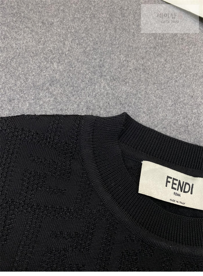 Fendi 펜디 FF 로고 코튼 니트 반팔 의류 11번 이미지