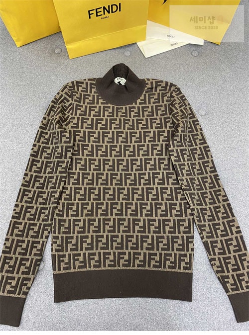 Fendi 펜디 FF 모티프 올오버 여성 긴팔 니트 스웨터 의류 5번 이미지