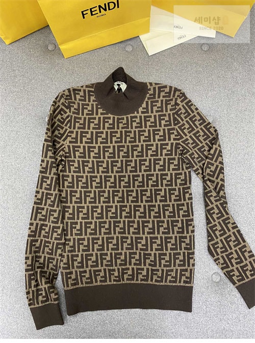 Fendi 펜디 FF 모티프 올오버 여성 긴팔 니트 스웨터 의류 8번 이미지