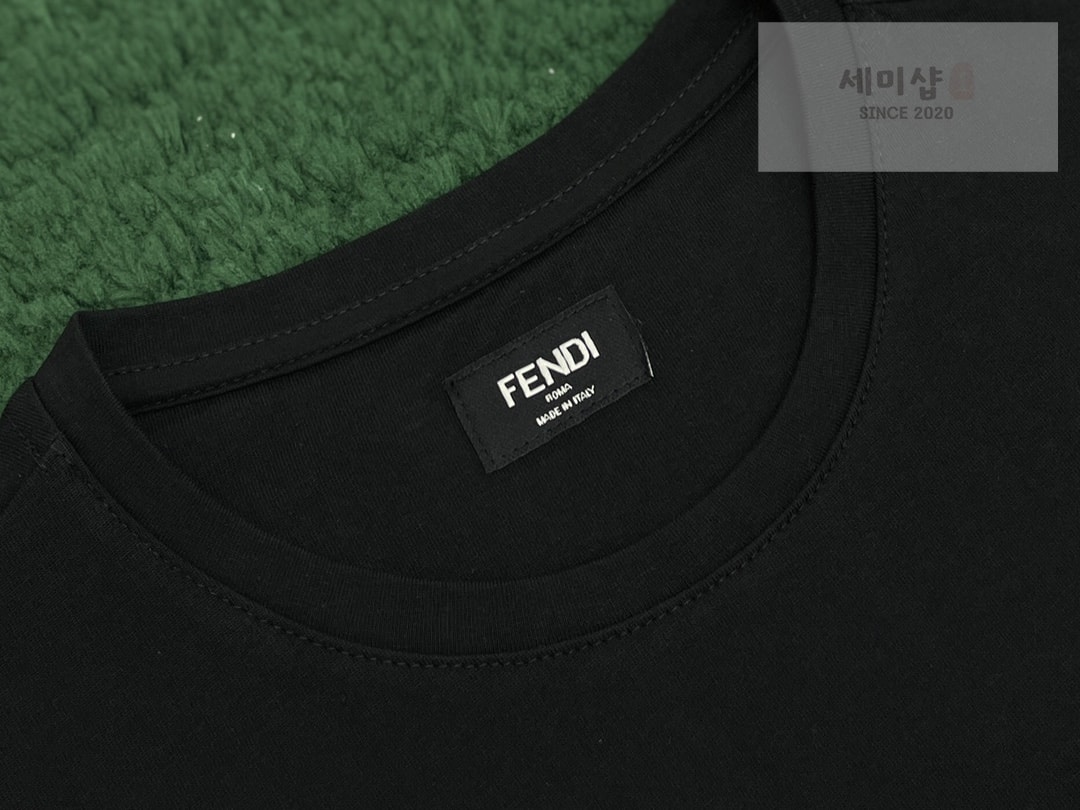 Fendi 펜디 FF 자수 패치 반팔 티셔츠 블랙 의류 8번 이미지