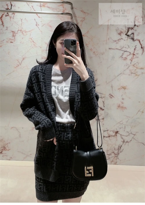 Fendi 펜디 FF 자카드 리버시블 캐시미어 가디건 의류 4번 이미지