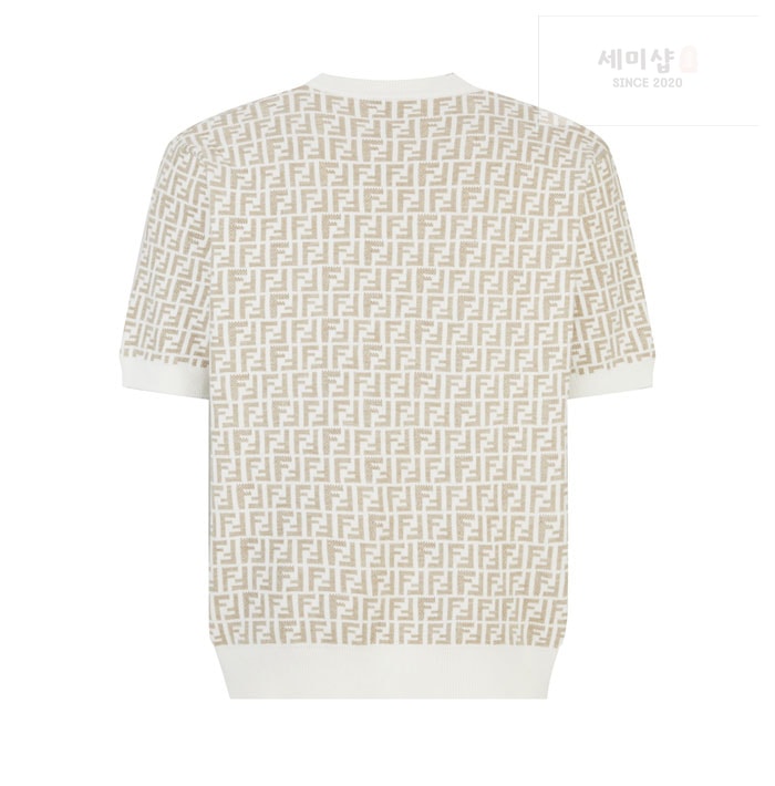 Fendi 펜디 FF 점퍼 페브릭 반팔 스웨트 니트 베이지 의류 8번 이미지
