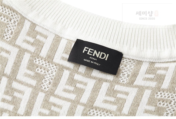Fendi 펜디 FF 점퍼 페브릭 반팔 스웨트 니트 베이지 의류 12번 이미지