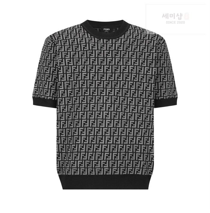 Fendi 펜디 FF 점퍼 페브릭 반팔 스웨트 니트 베이지 의류 14번 이미지
