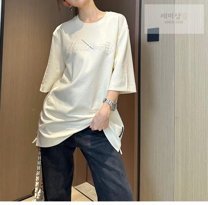 Fendi 펜디 Made in 로고 반팔 티셔츠 의류 4번 이미지