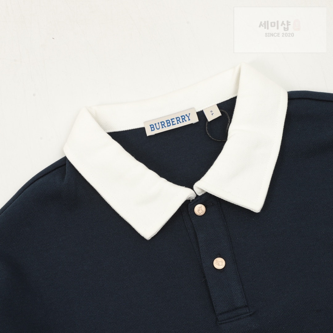 Burberry 버버리 EKD 프린트 코튼 블렌드 럭비 셔츠 나이트 화이트 의류 3번 이미지