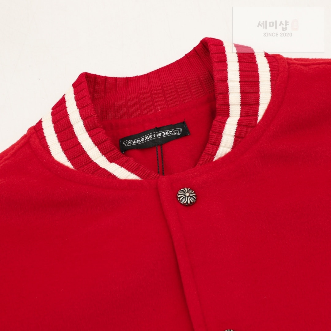 Chrome Hearts 크롬하츠 크로스 패치 레터맨 바시티 자켓 레드 화이트 의류 3번 이미지