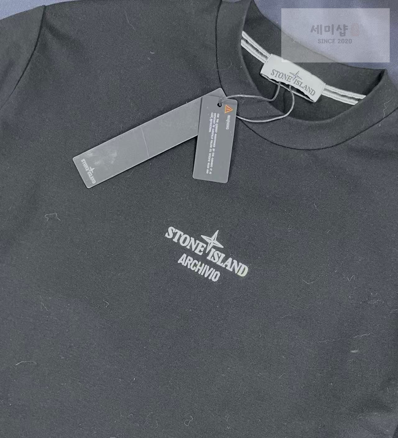 Stone Island 스톤아일랜드 가먼트 다이 포켓 티셔츠 블랙 의류 5번 이미지