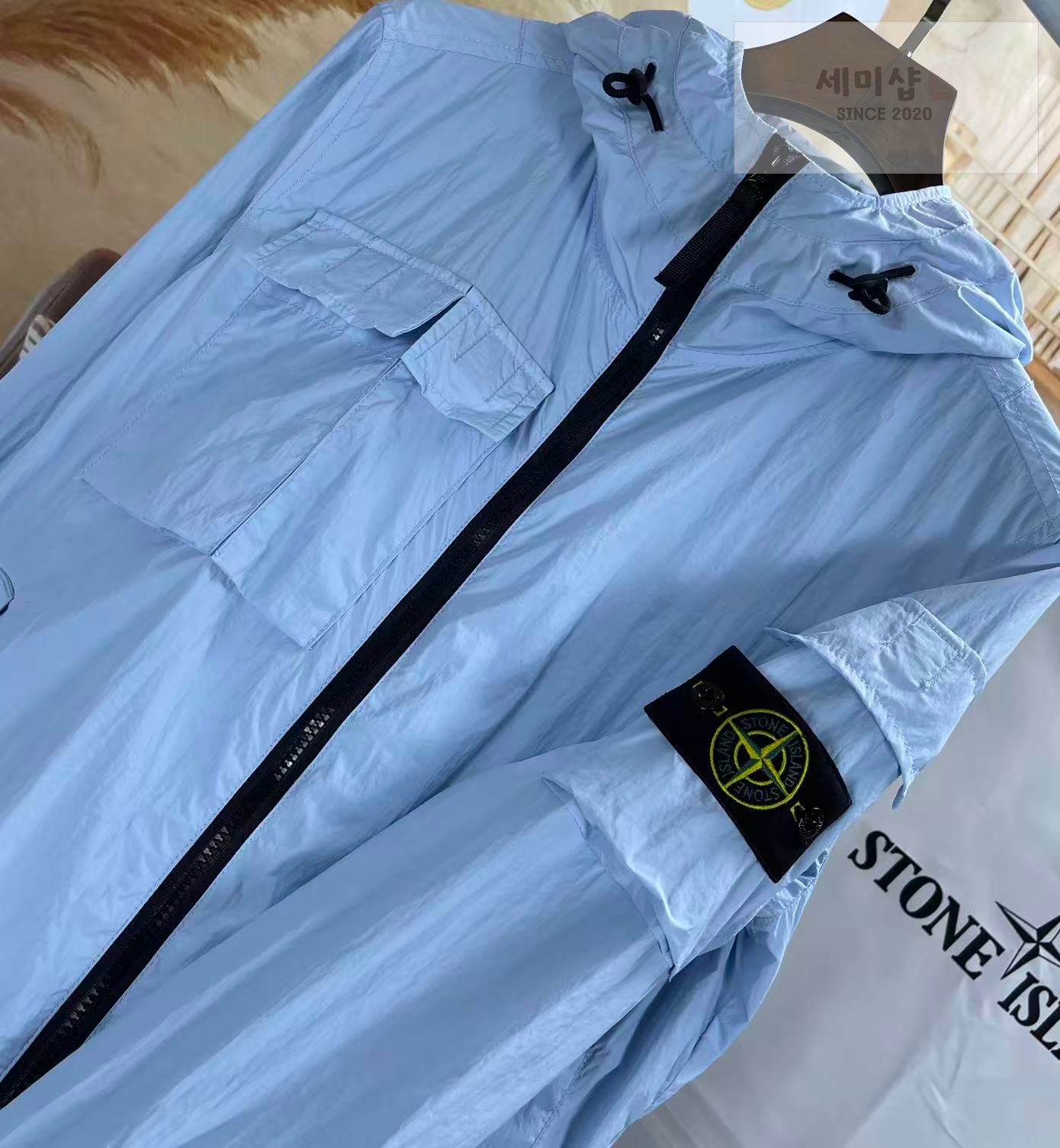 Stone Island 스톤아일랜드 라이트 소프트 쉘 R 후드 바람막이 블랙 의류 4번 이미지