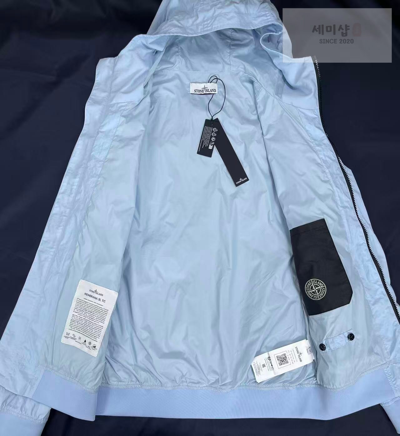 Stone Island 스톤아일랜드 라이트 소프트 쉘 R 후드 바람막이 블랙 의류 7번 이미지