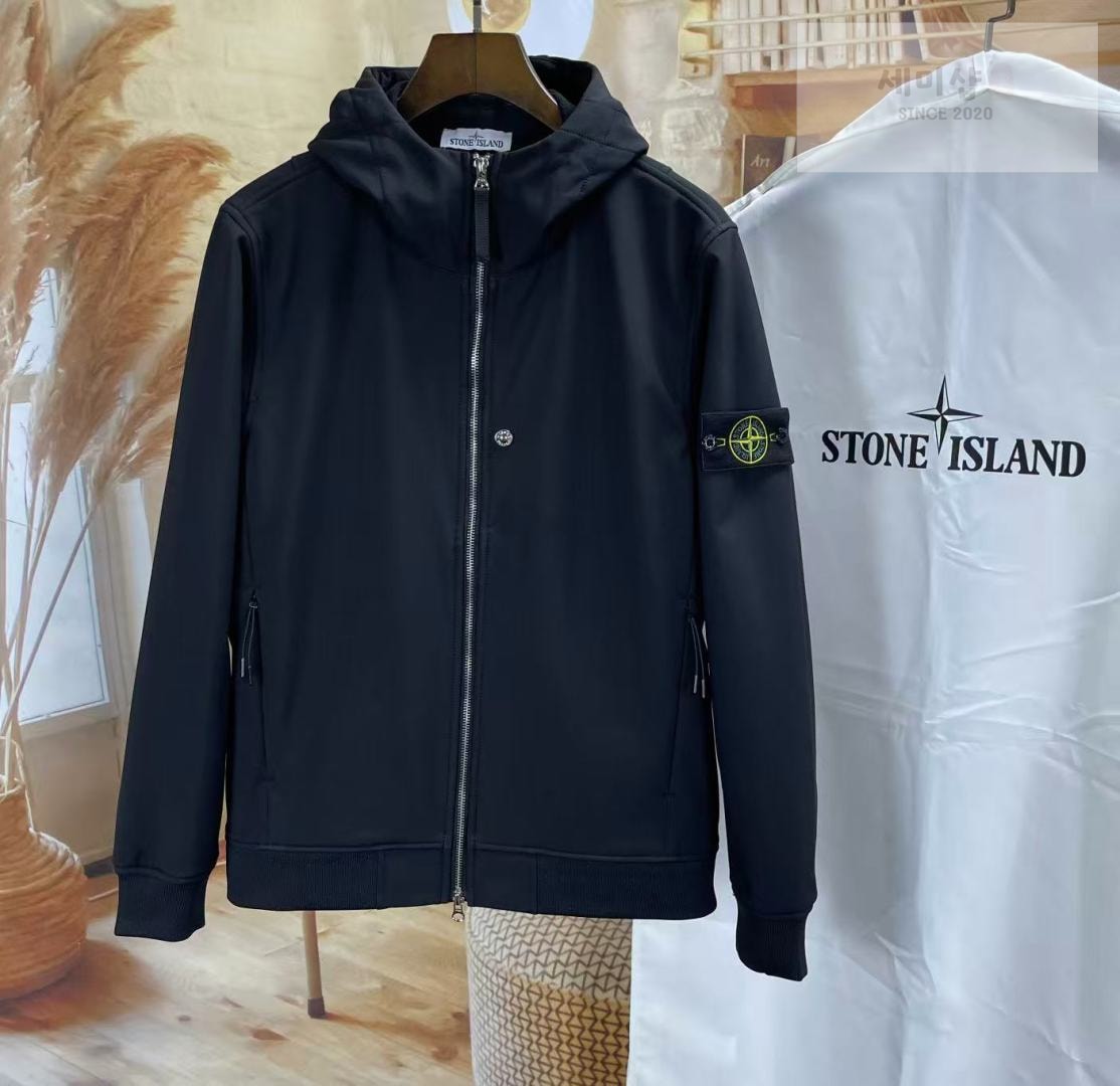 Stone Island 스톤아일랜드 소프트 쉘 프리모로프트 인슐레이션 후드 자켓 블랙 의류 3번 이미지