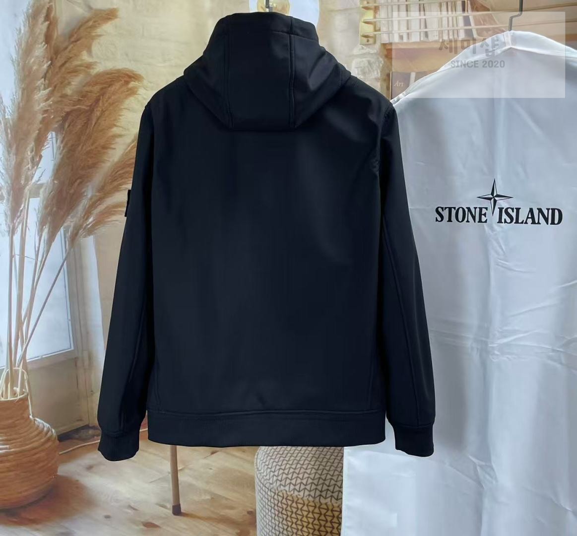 Stone Island 스톤아일랜드 소프트 쉘 프리모로프트 인슐레이션 후드 자켓 블랙 의류 4번 이미지