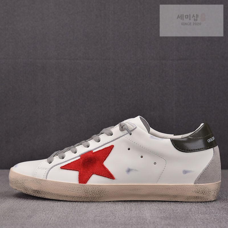 Golden Goose 골든구스 볼스타 레더 스니커즈 화이트 레드 신발 1번 이미지