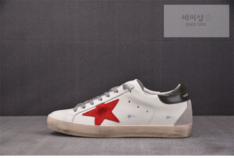 Golden Goose 골든구스 볼스타 레더 스니커즈 화이트 레드 신발 2번 이미지