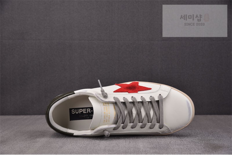 Golden Goose 골든구스 볼스타 레더 스니커즈 화이트 레드 신발 4번 이미지