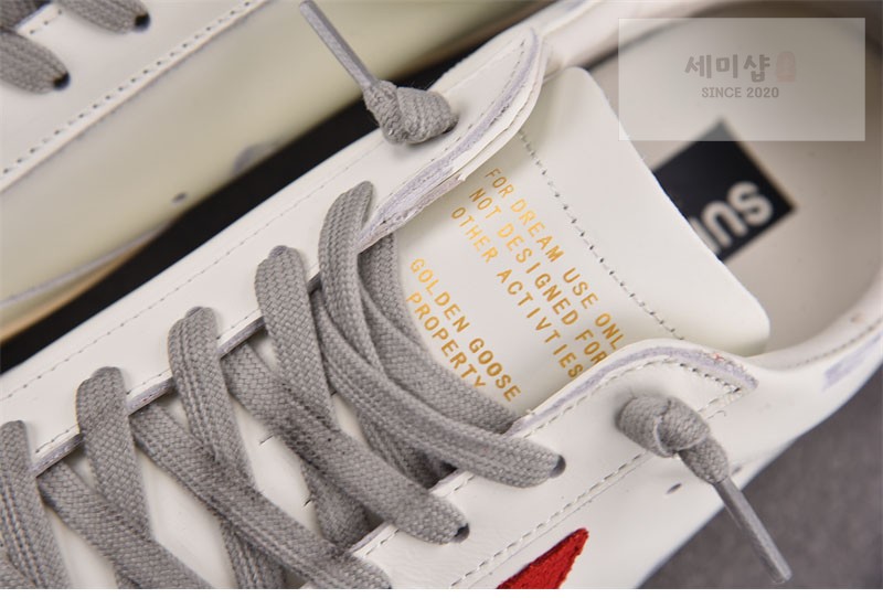 Golden Goose 골든구스 볼스타 레더 스니커즈 화이트 레드 신발 10번 이미지