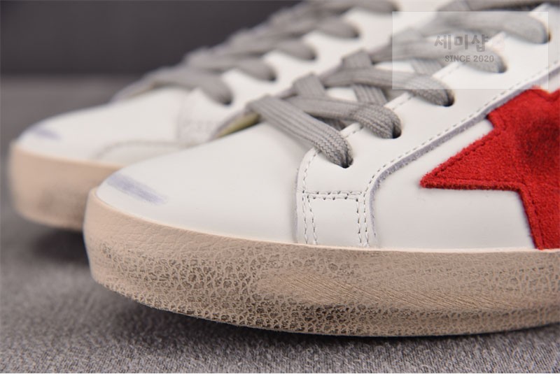 Golden Goose 골든구스 볼스타 레더 스니커즈 화이트 레드 신발 12번 이미지