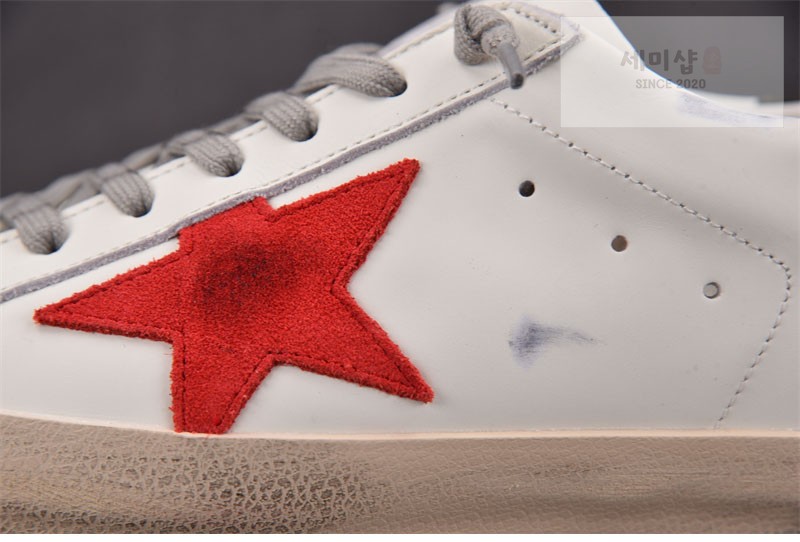 Golden Goose 골든구스 볼스타 레더 스니커즈 화이트 레드 신발 13번 이미지