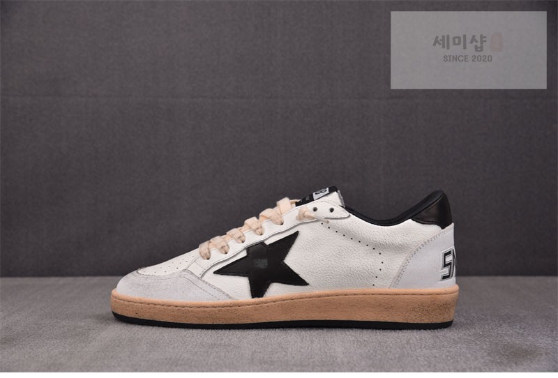 Golden Goose 골든구스 볼스타 레더 스니커즈 화이트 블랙 신발 2번 이미지