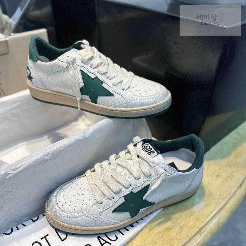Golden Goose 골든구스 볼스타 스니커즈 그린 스타 신발 1번 이미지