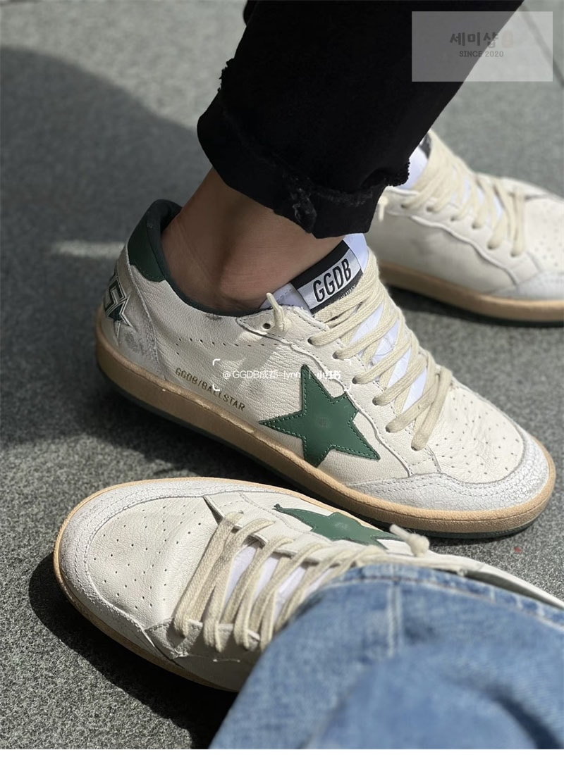Golden Goose 골든구스 볼스타 스니커즈 그린 스타 신발 4번 이미지