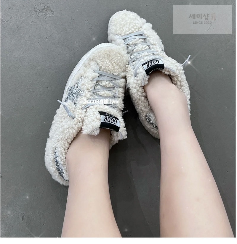 Golden Goose 골든구스 슈퍼스타 시어링 패널 글리터 스니커즈 신발 3번 이미지