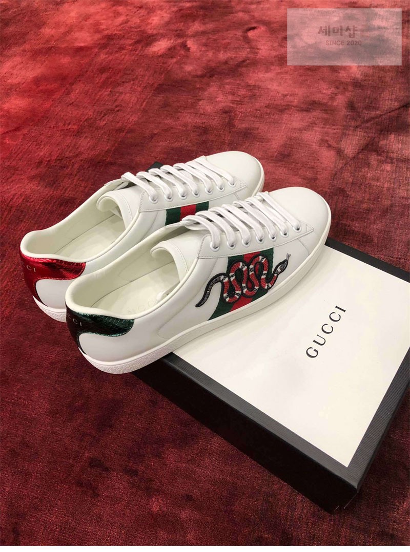 Gucci 구찌 에이스 스니커즈 스네이크 자수 남성용 신발 2번 이미지